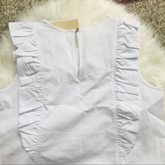 NWT Michael Kors | White Ruffle Tank - Picture 3 of 4